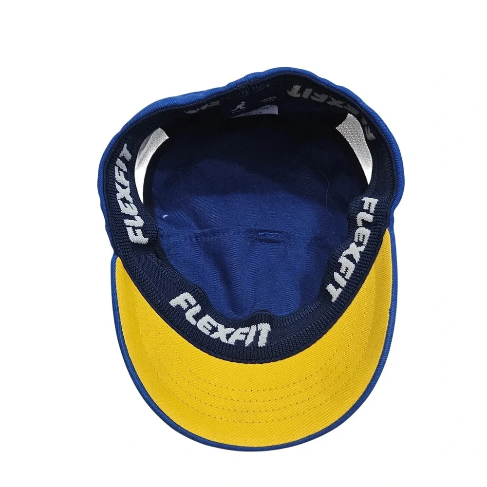 Kangol Racer Army Cap Kids S/M Blue White Stripe Flexfit Cadet Military Hat